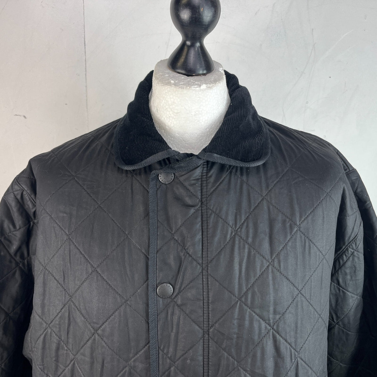Barbour Duracotton Polarfleece Quilted Jacket in Black size XL