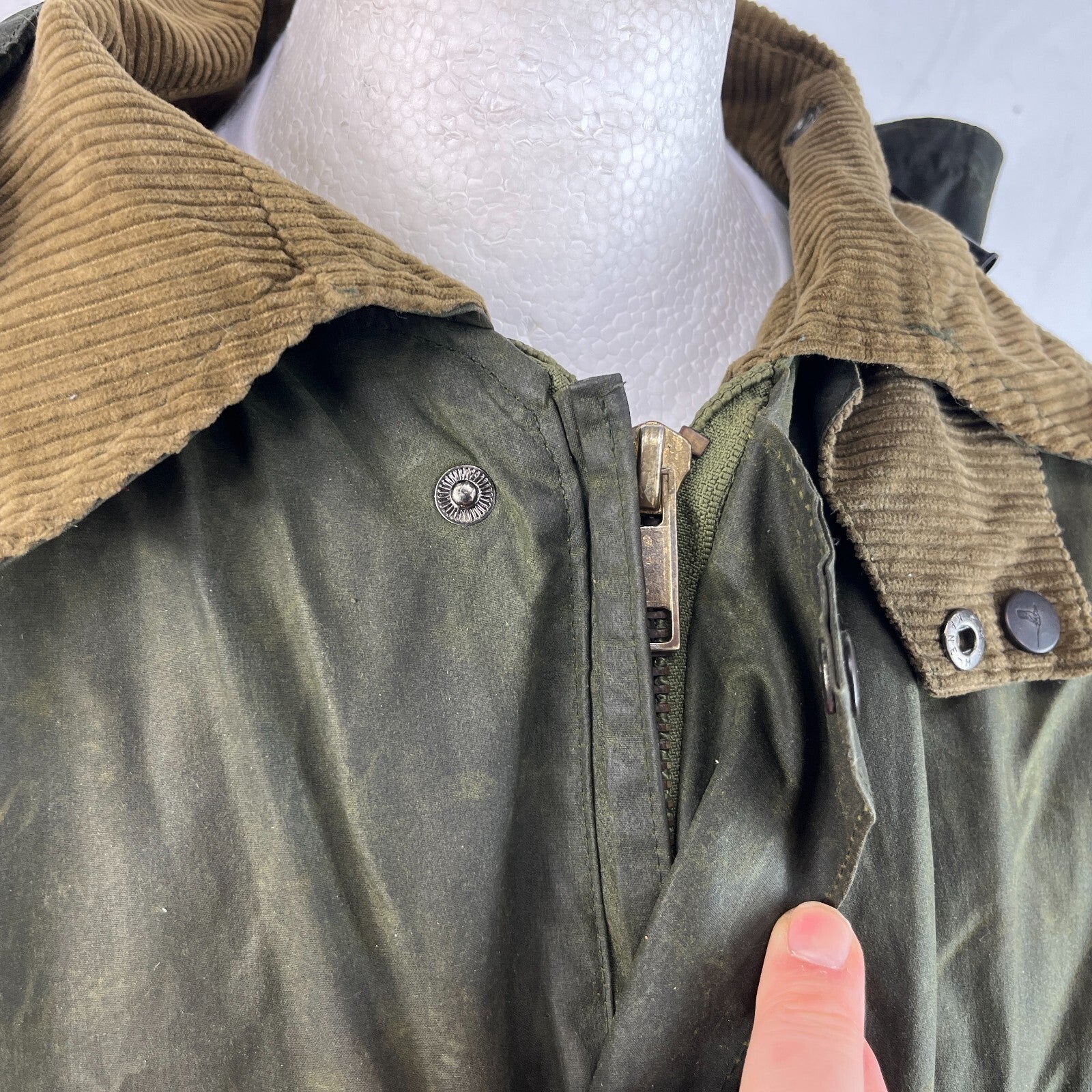 Whatbaron Kruegercoat Wax Cotton Jacket Green size Large