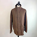 Gant Waxed Cotton Blend Field Jacket Wax Cord Collar Dark Brown Mens Large