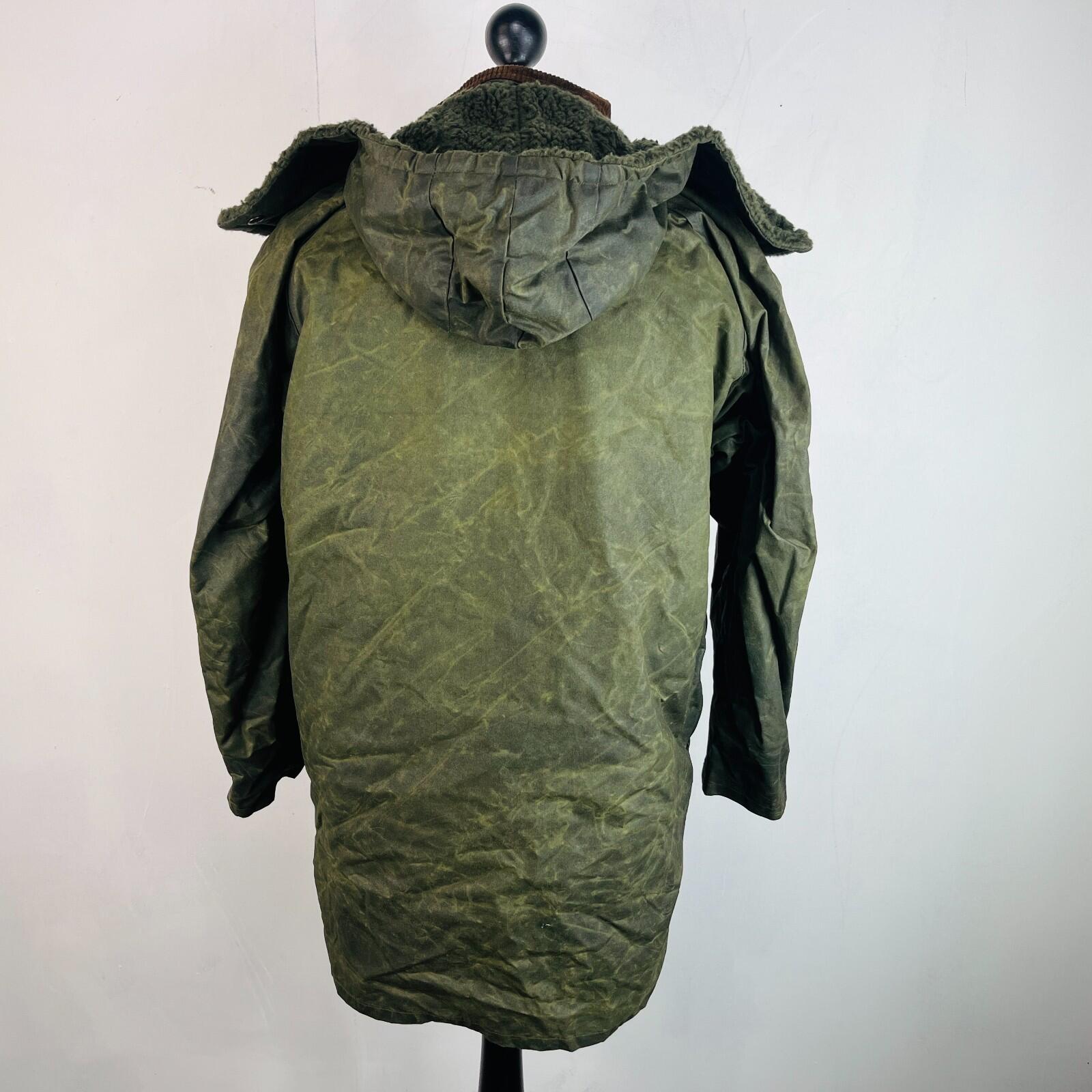 Monchaux Sport Men's Wax Jacket in Green with Removable Fleece Liner size Medium