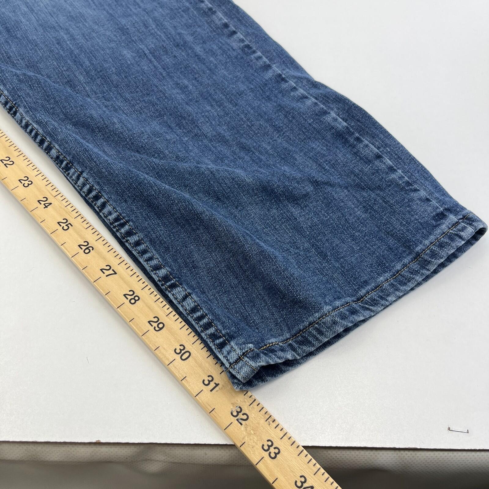 Wrangler Men's Blue Straight Leg Stretch Denim Jeans W42" L32"