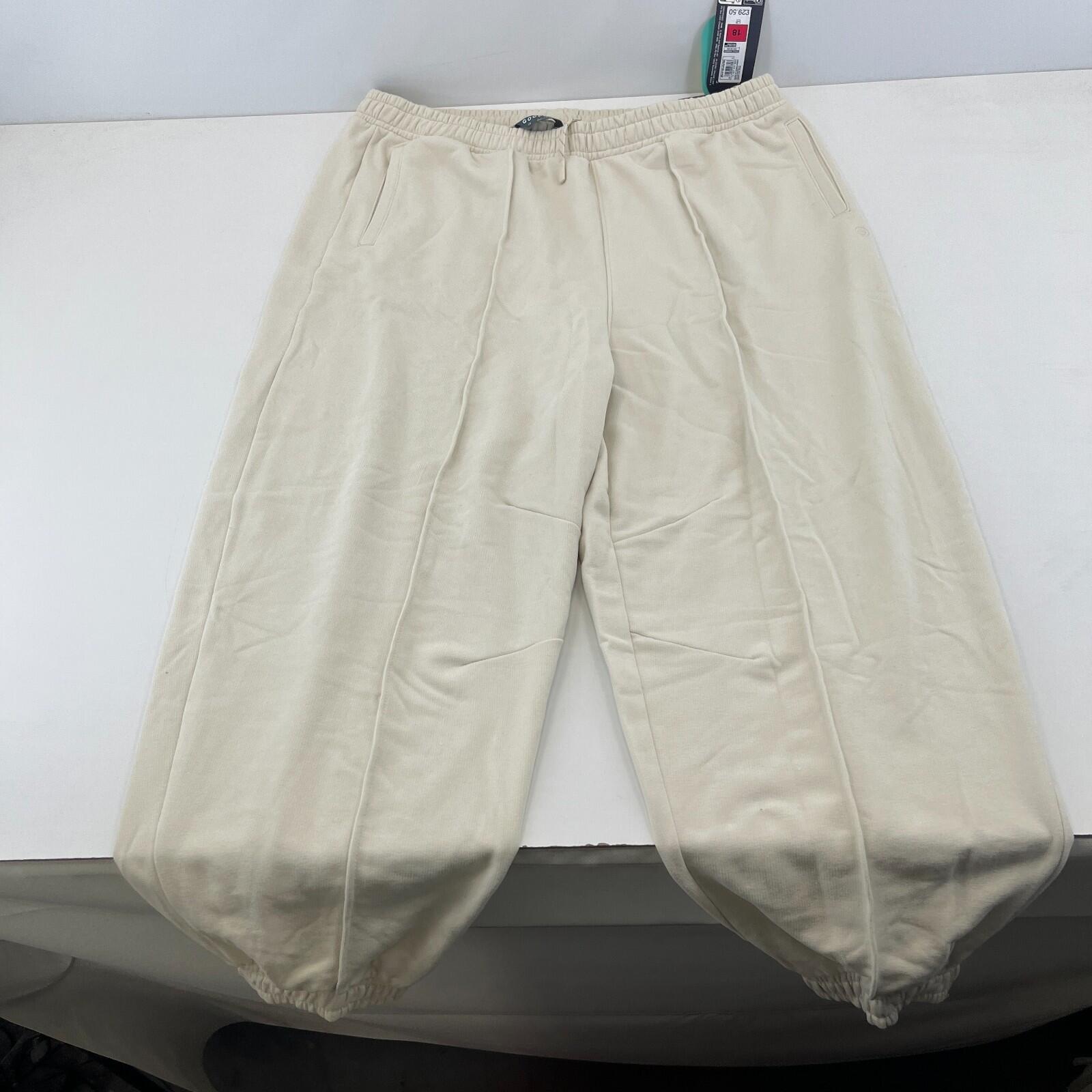 M&S Ladies Goodmove Parachute Joggers Cuffed Trousers Pants Cream UK size 18 New