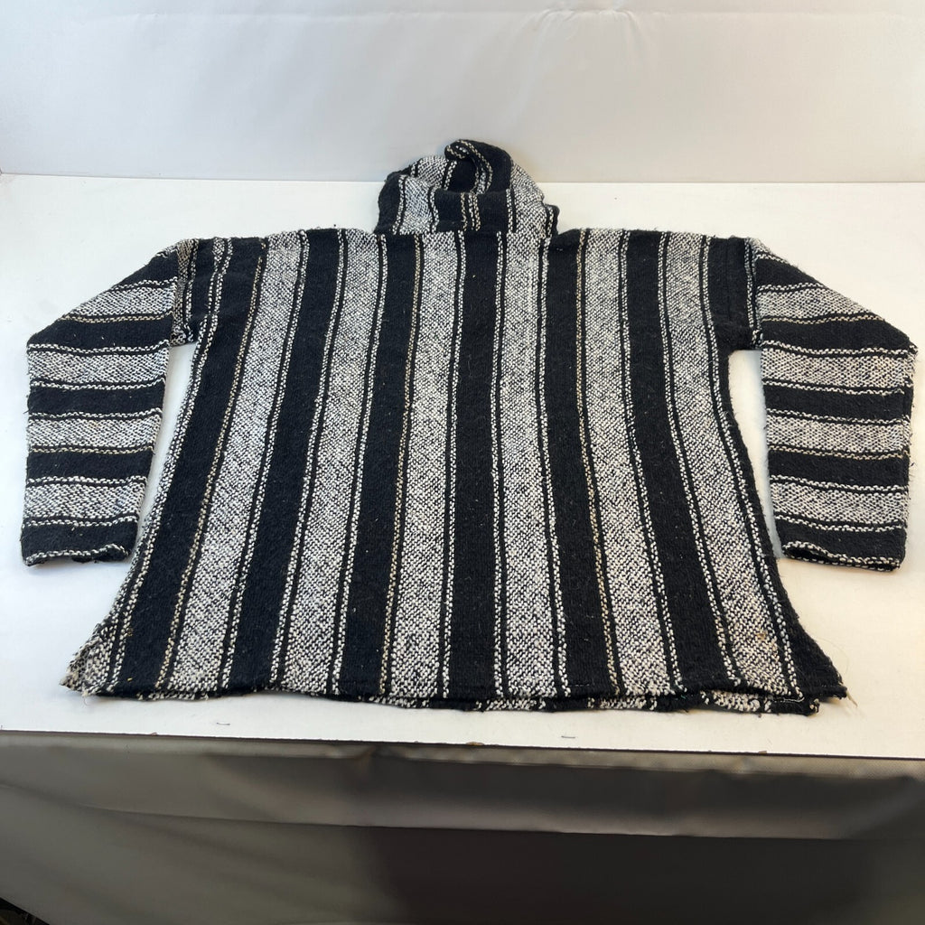 Vel Mex Genuine Mexican Baja Hoodie Pullover Hippie Boho Festival Black size XL