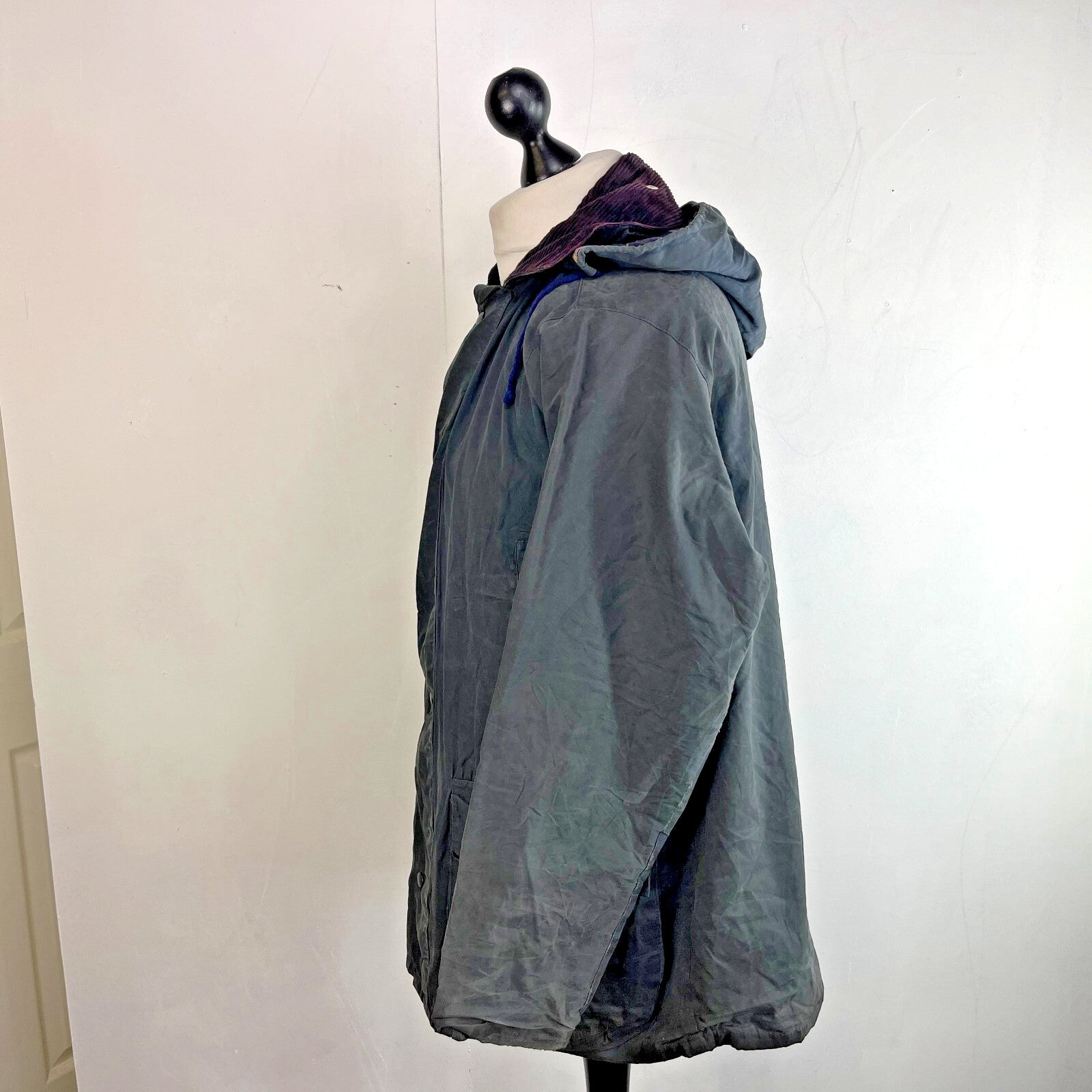 Miller & Simons Wax Jacket in Black with Removable Hood UK size S