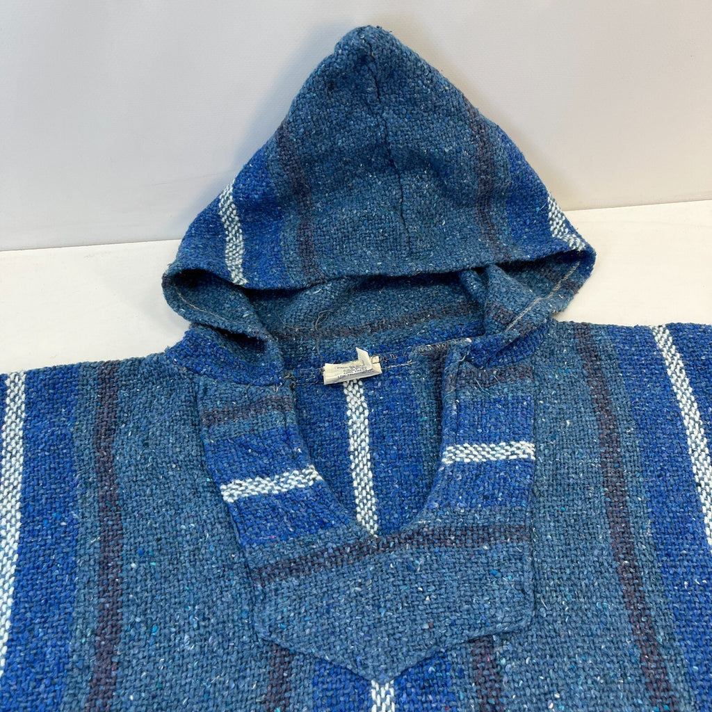 Focus Genuine Mexican Baja Hoodie Pullover Hippie Festival Blue UK size XL