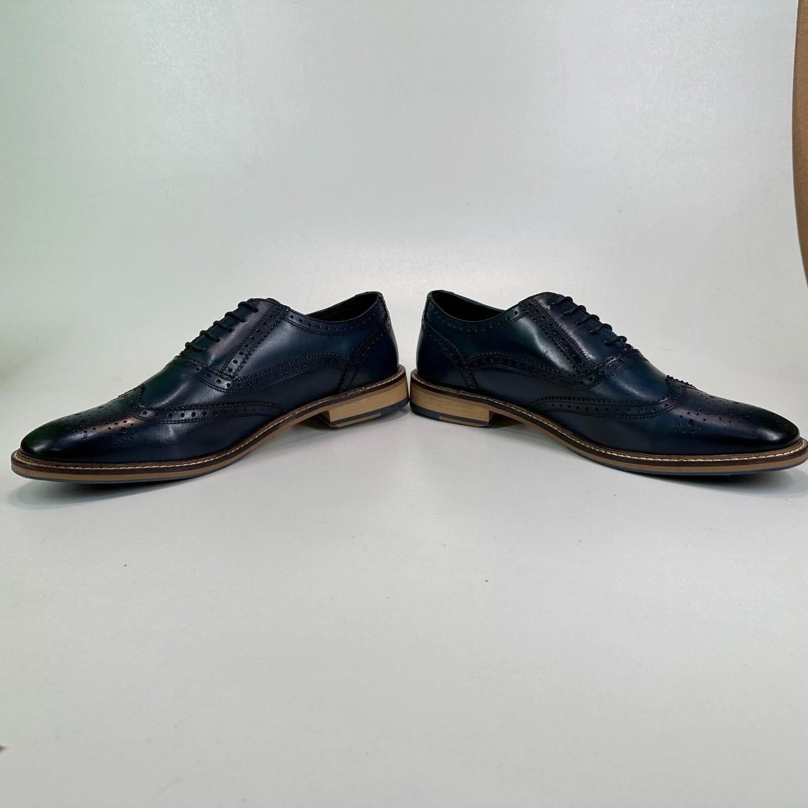 Ikon Buster Brogues Shoes in Navy Blue Smart Casual Lace Up size 6 - NEW in Box