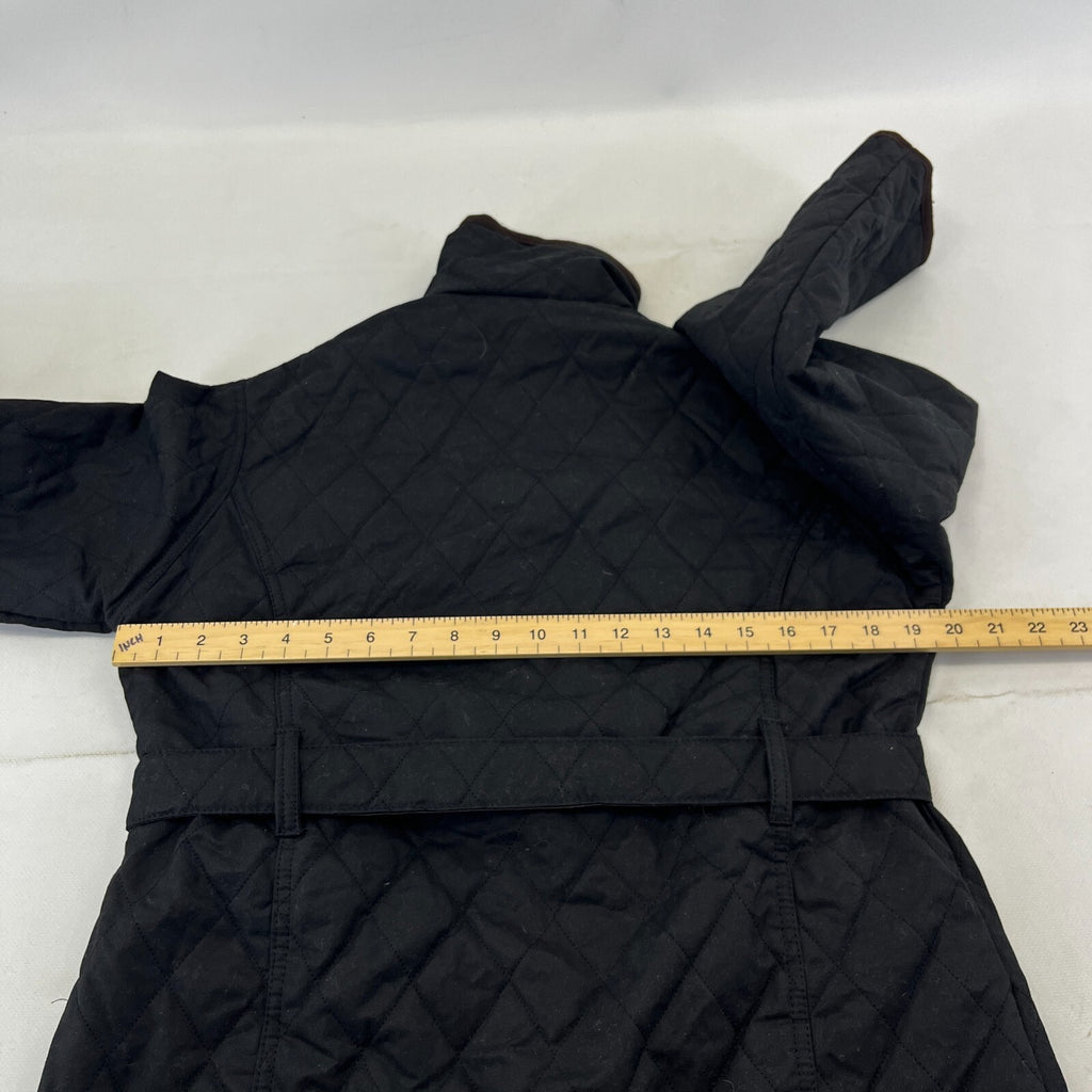 Rydale Quilted Wax Jacket UK Women's size 10 in Black with Belt