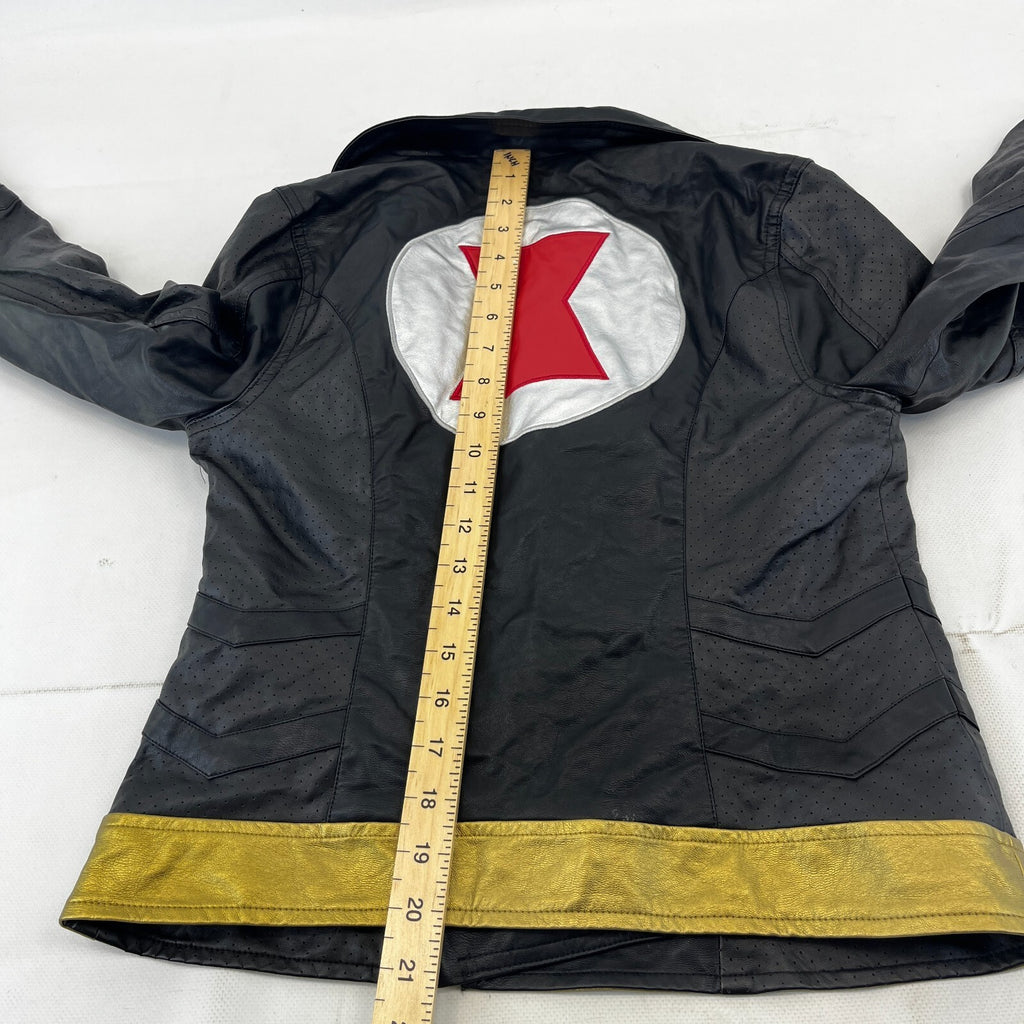 Marvel Studios Black Widow Faux Leather Jacket Coat size S Movie Film Cosplay
