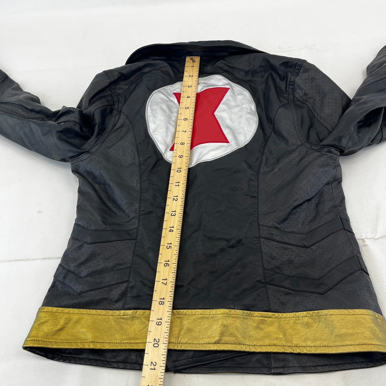 Marvel Studios Black Widow Faux Leather Jacket Coat size S Movie Film Cosplay