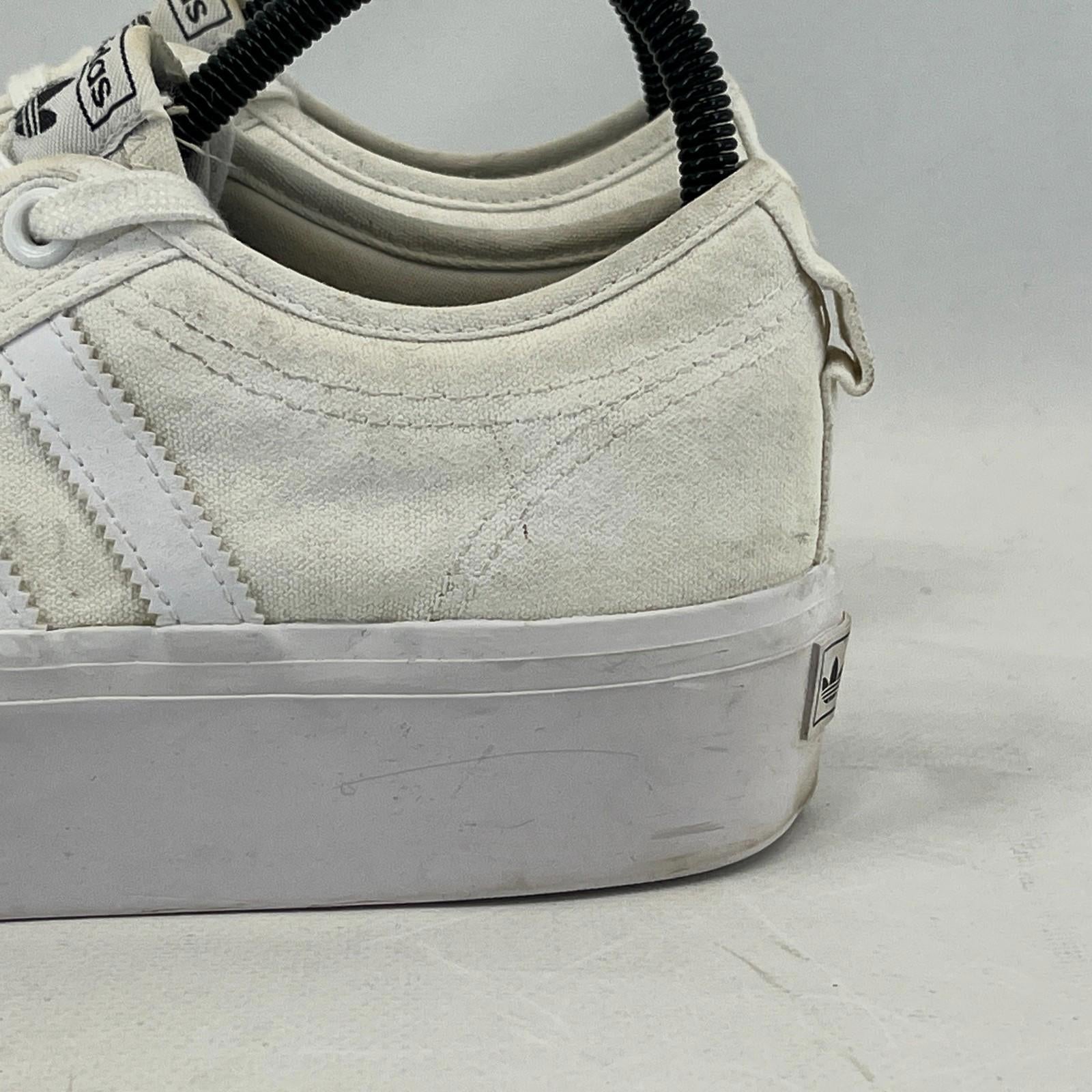 Adidas Nizza Trainers in White Suede Lace Up UK size 7