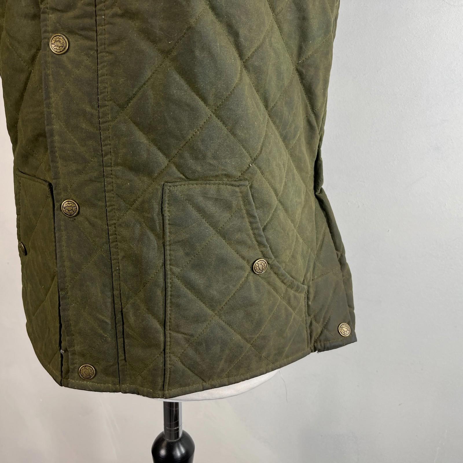 Argyll Women's Wax Waterproof Gilet Embroidered Vest in Green size Large - VGC