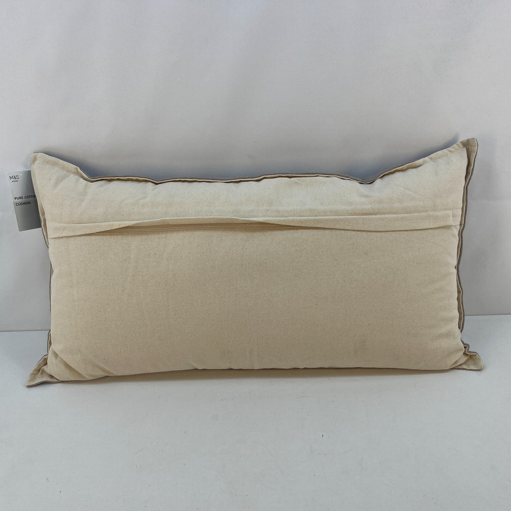 M&S Rectangular Bolster Cushion Mottled Grey & Cream Zip Close 74cm x 41cm - New