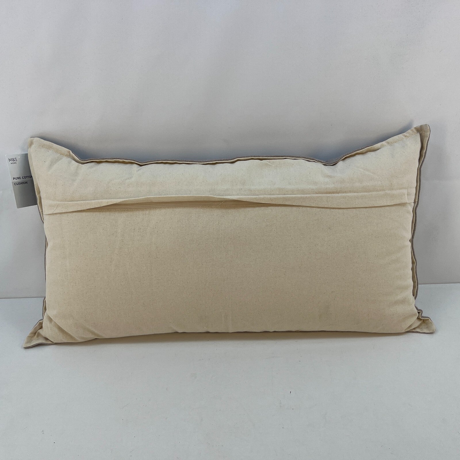 M&S Rectangular Bolster Cushion Mottled Grey & Cream Zip Close 74cm x 41cm - New