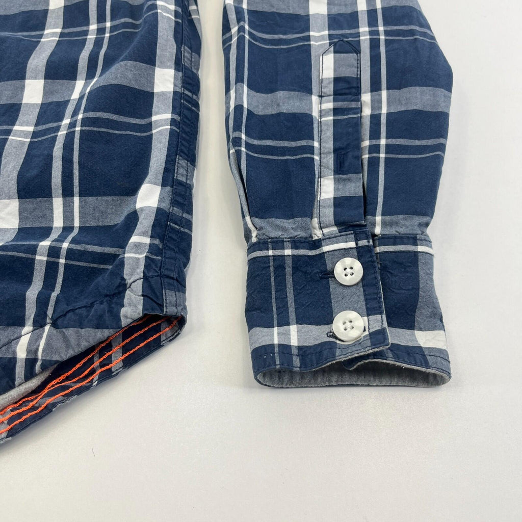 SuperDry Men's Lined Check Work Chore Shirt in Blue size XL