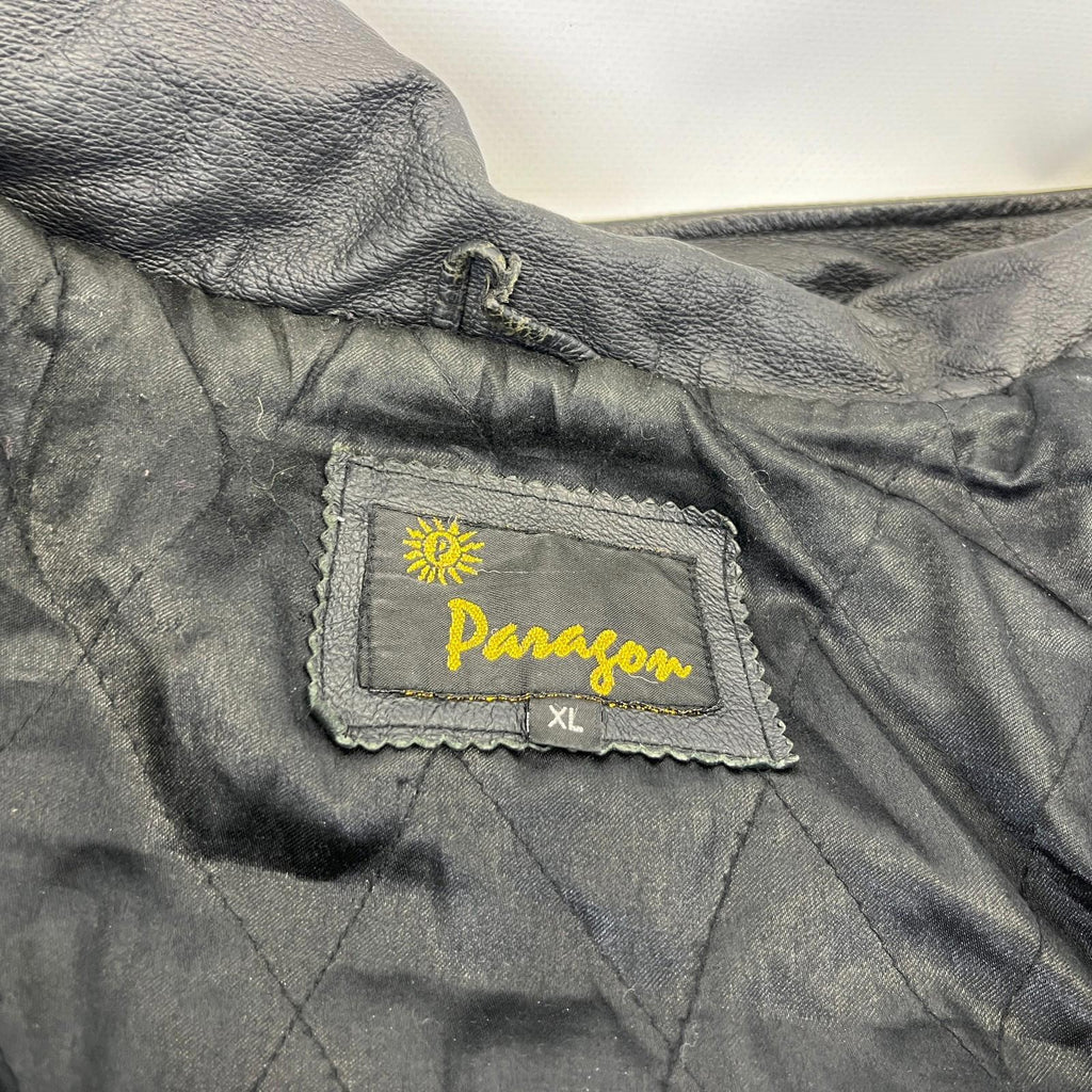 Paragon Mens Mid Length Leather Jacket Coat size XL in Black