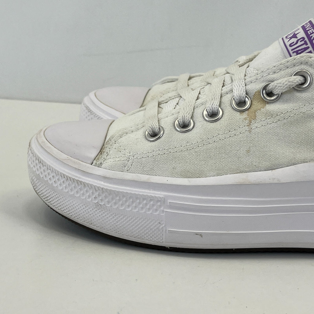 Converse All Star Platform Womens Trainers White & Purple size UK 5 EU 38