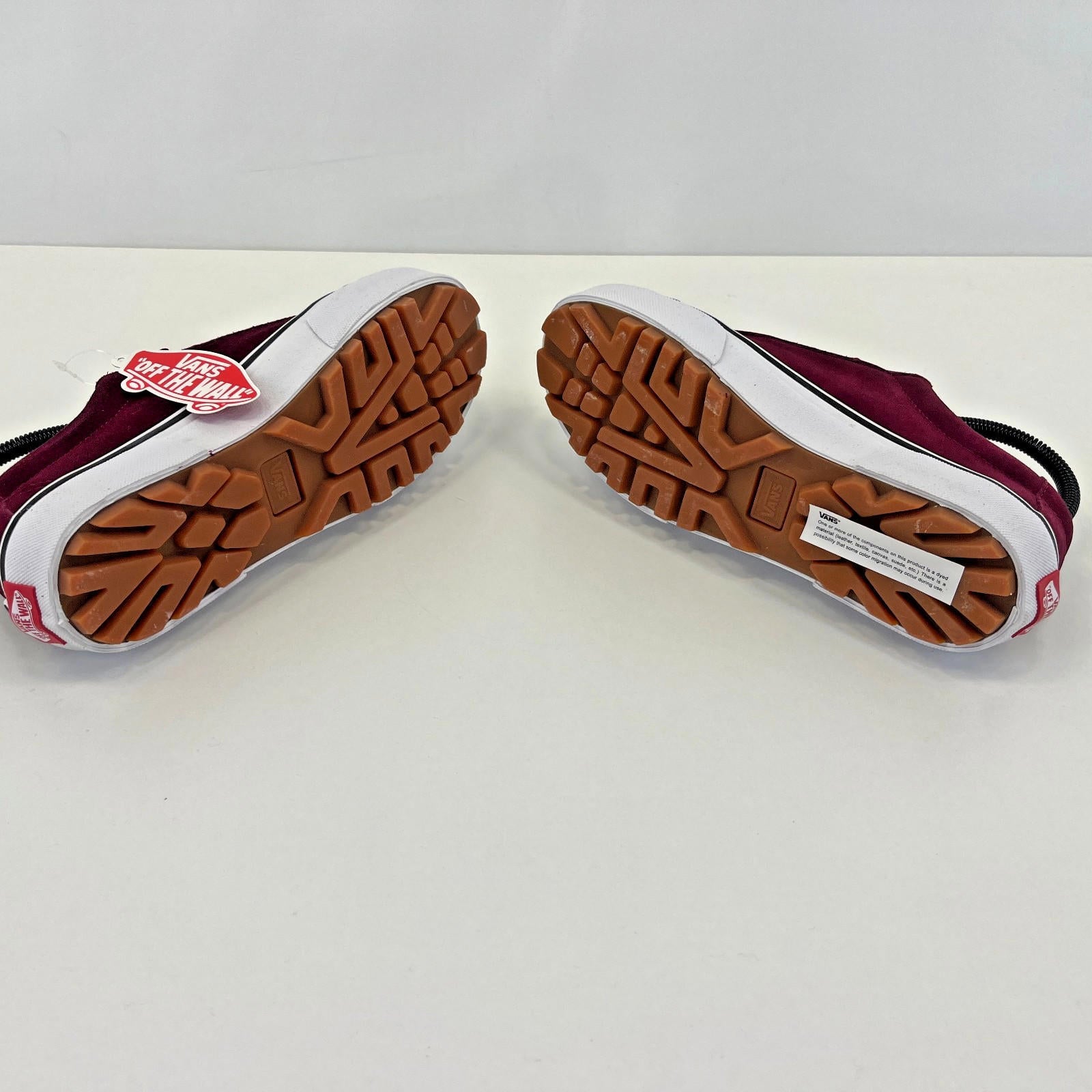 Vans Old Skool Maroon Suede Trainers Sneakers Shoes UK size 3 EU size 35 - New