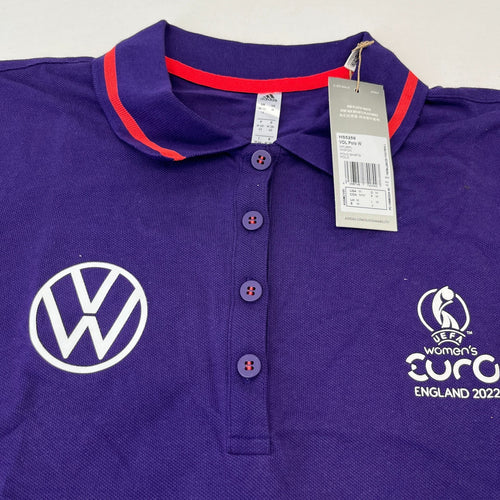 Adidas England 2022 Women's Euros Lionesses Purple Polo Shirt size 12-14 - New