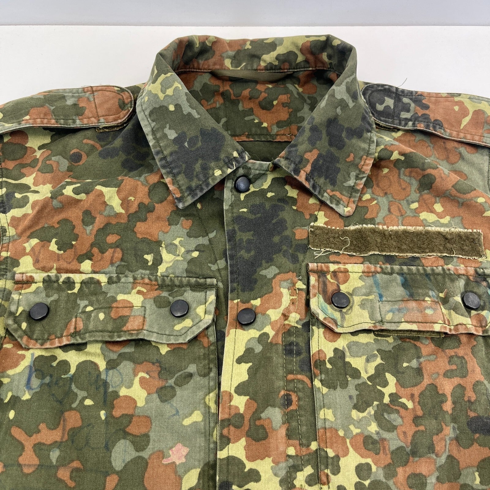 Custom Vtg German Army Flecktarn Camouflage Jacket Bob Marley Rasta Print size L