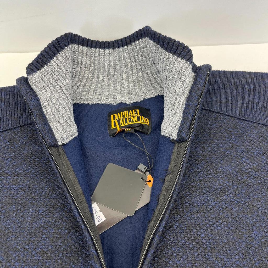 Raphael Valencino Thermal Fleece Lined Jacket Navy Blue Long Sleeve Mens XL  New