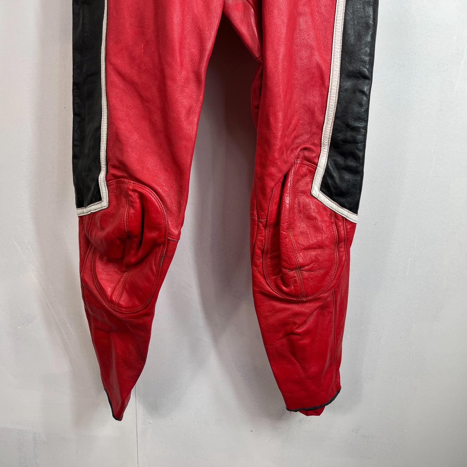Rare Vtg Biudici 2 Piece Mens Leather Motorcycle Suit EU size Jacket 52 Trs 50
