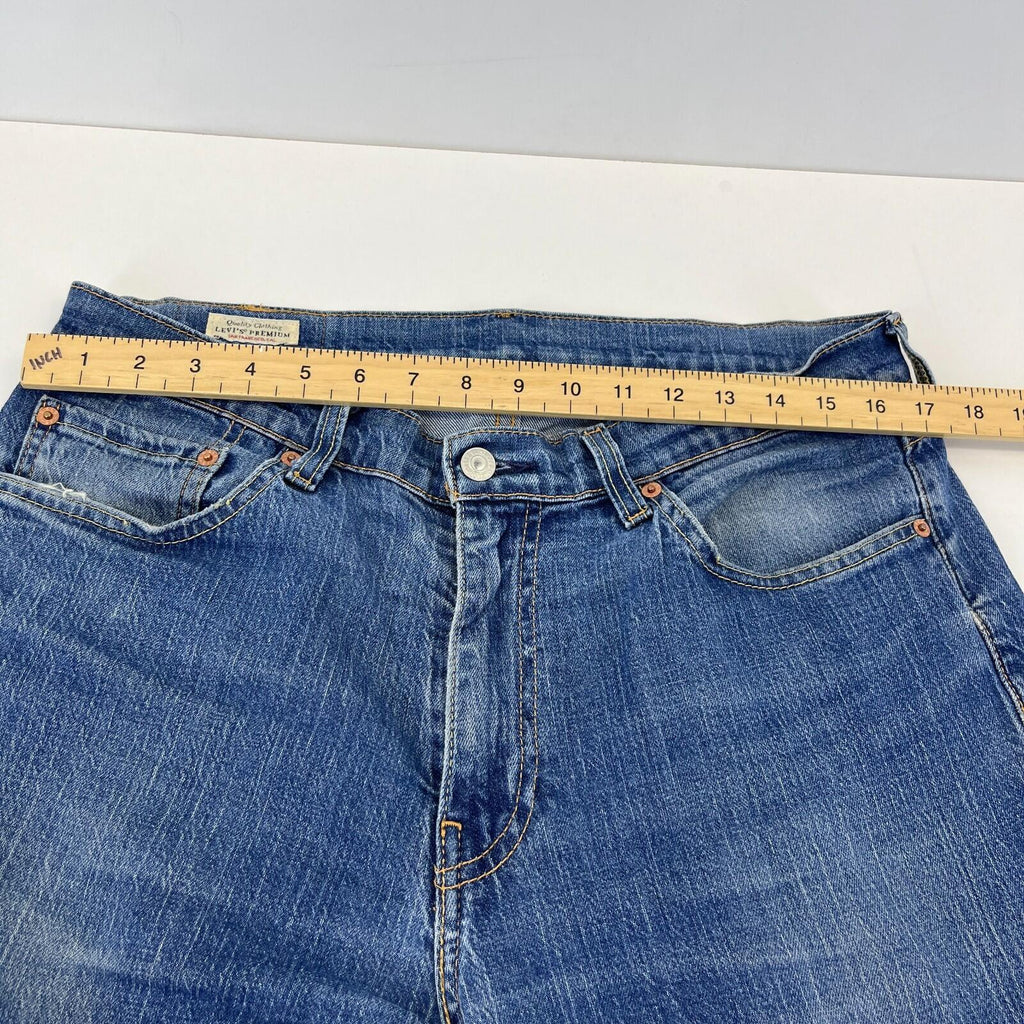 Levis 511 Premium Big E Slim Fit Jeans W34 L32 Blue Denim Straight Leg Mens