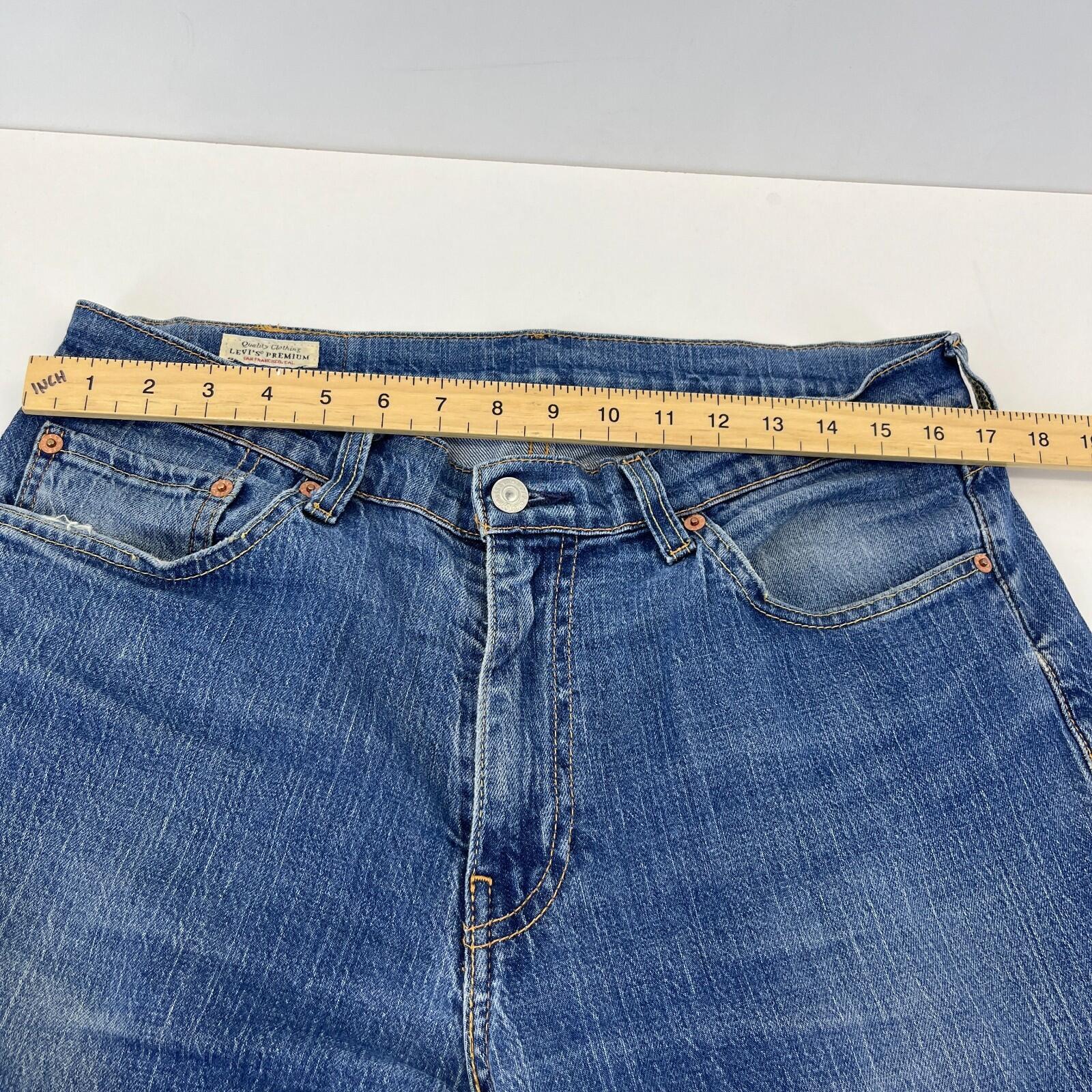 Levis 511 Premium Big E Slim Fit Jeans W34 L32 Blue Denim Straight Leg Mens