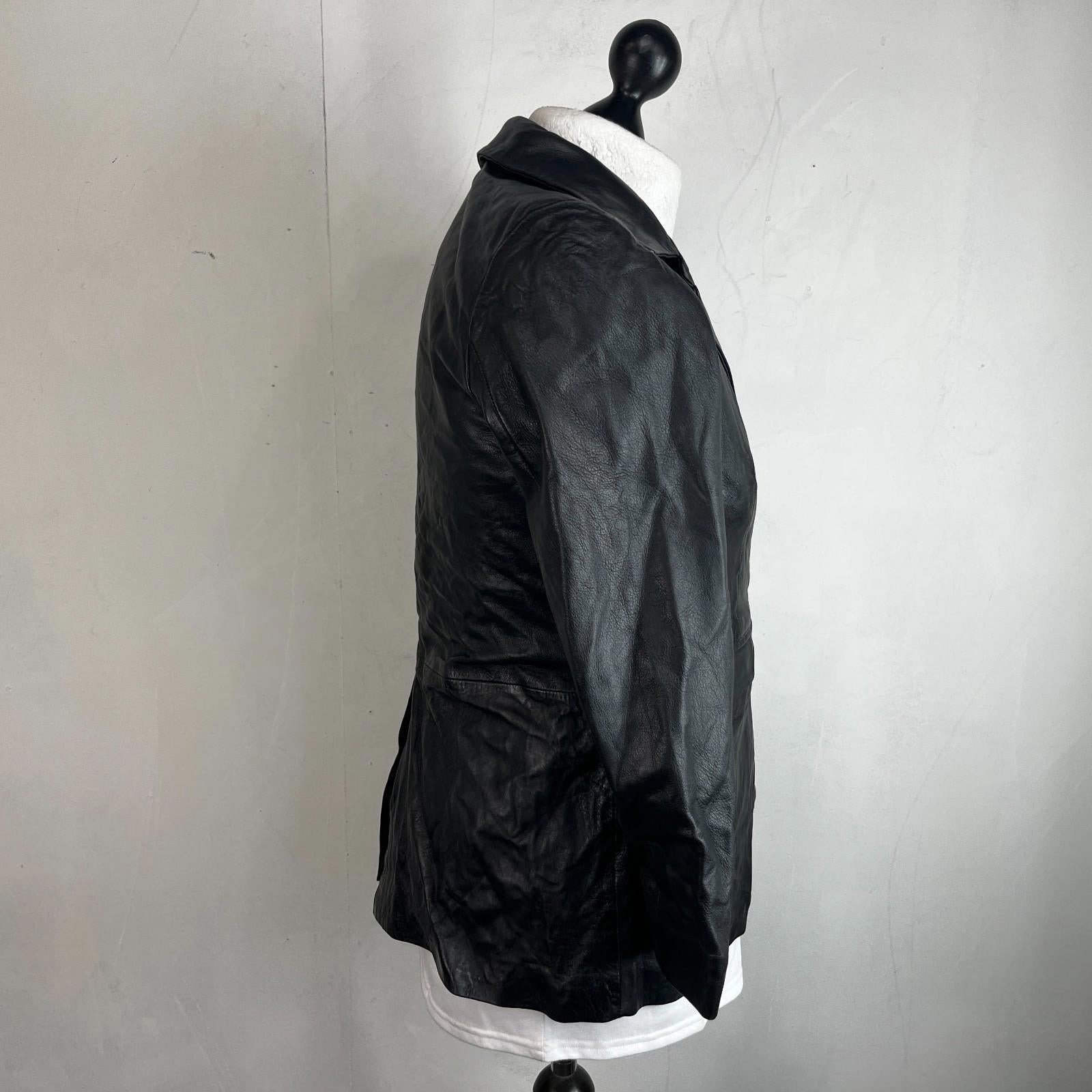 Vintage Barneys Women’s Lamb's Leather Jacket Black size 14 Biker