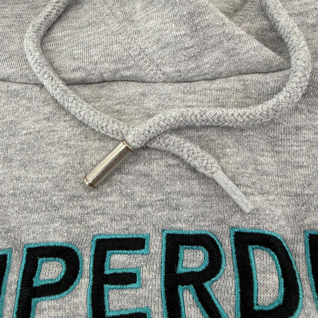 Superdry Limited Women's Sports Hoodie Grey Spell-Out Pullover UK 12 Baggy Fit