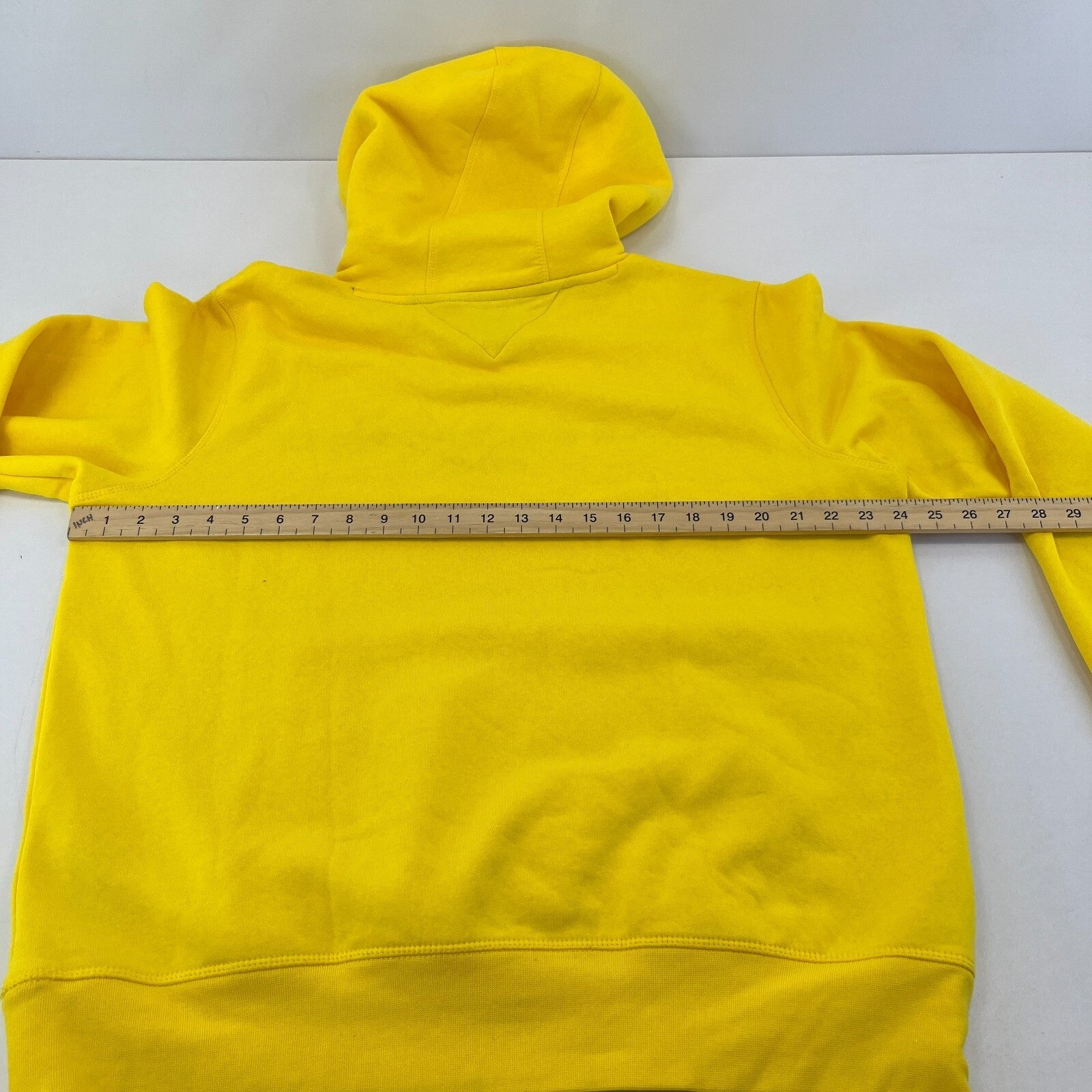 Tommy Hilfiger Mens Bright Yellow Embroidered Hoodie Sweater size XL Cotton