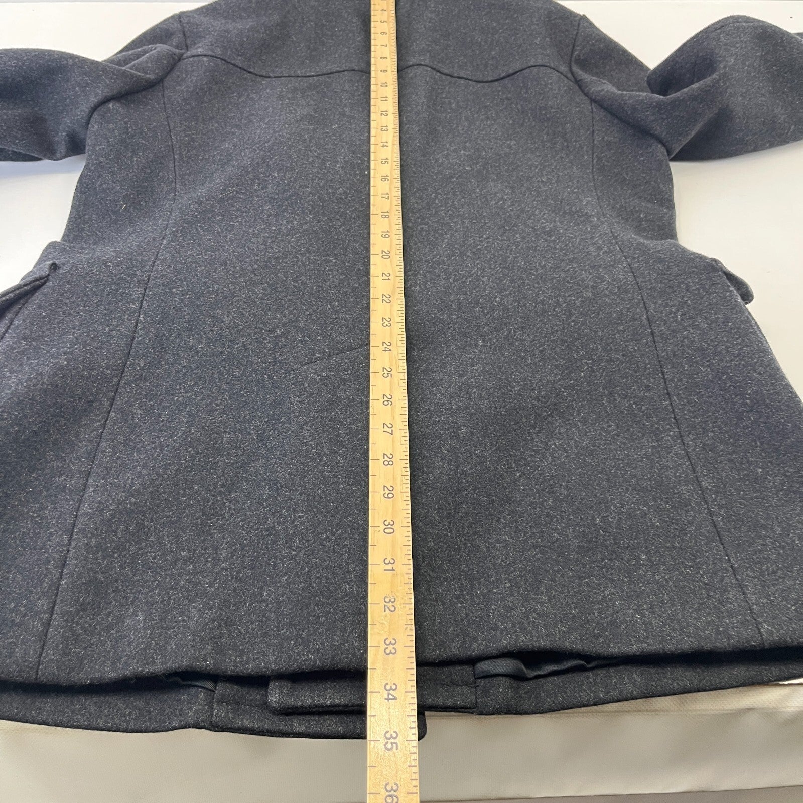 Hackett London Men's Double Breasted Peacoat Charcoal Grey size M