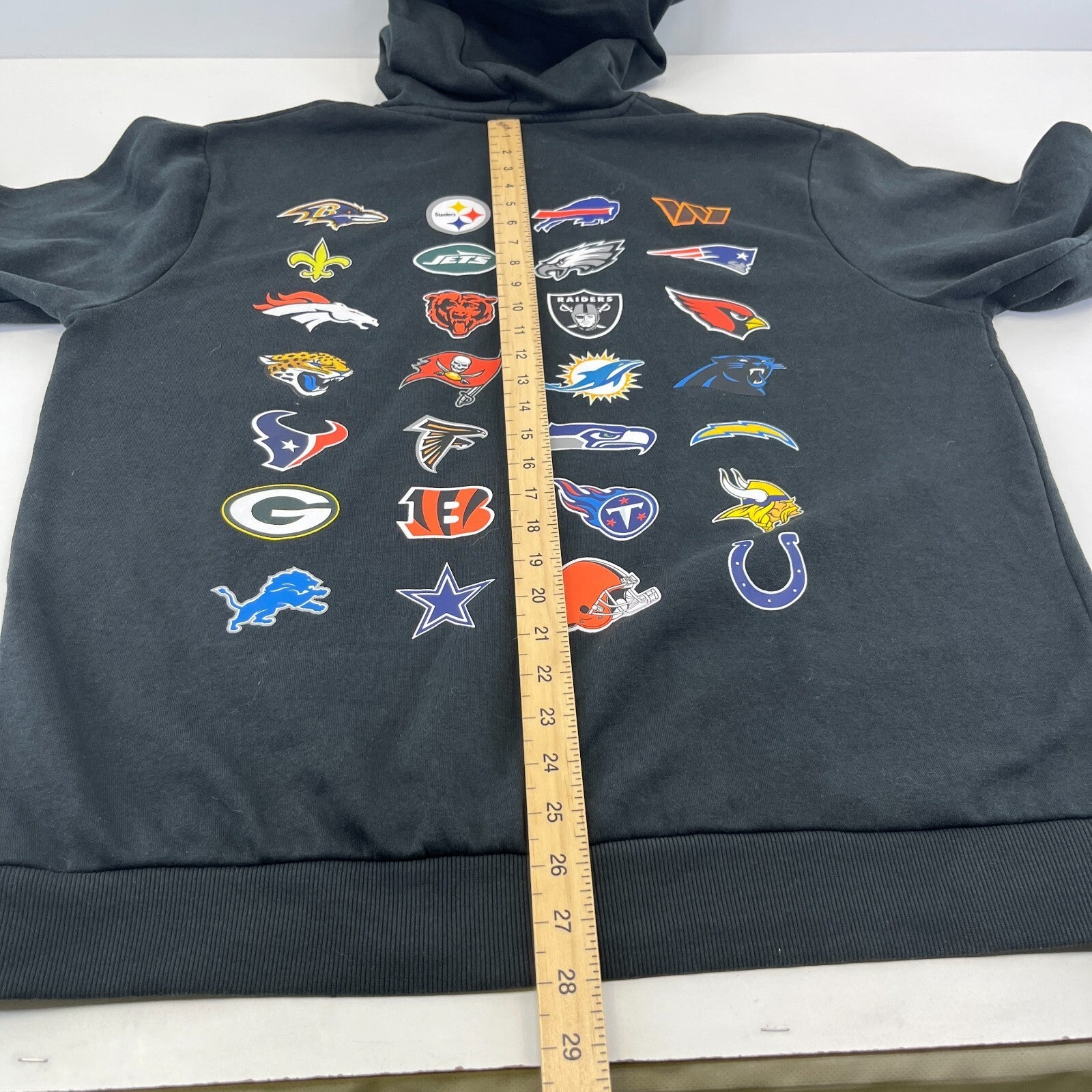 NFL Multi Teams League Hoodie with Back Print in Black Men's size XL