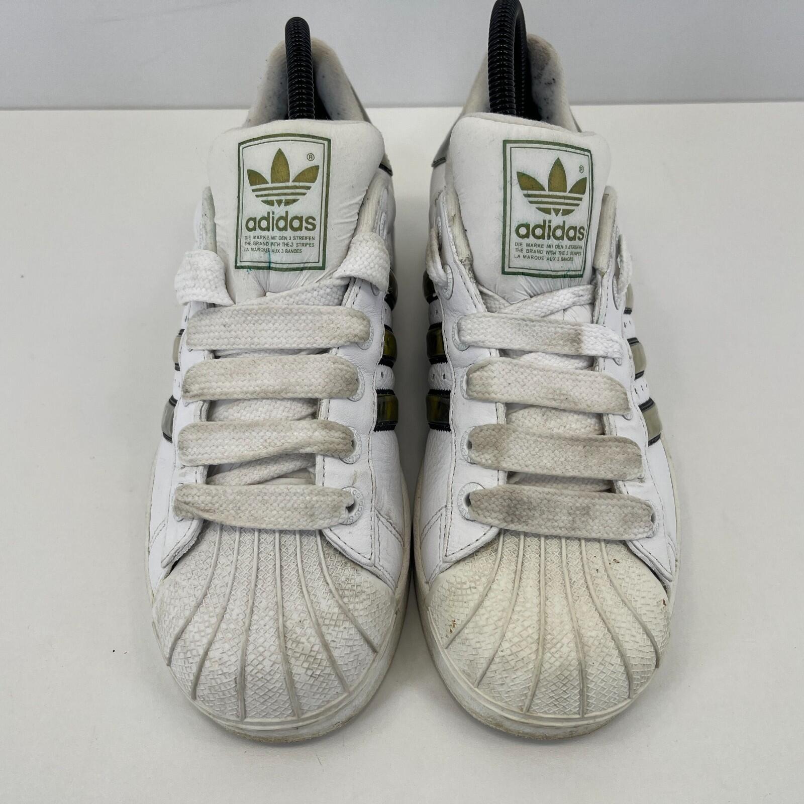 White Superstar Trainers in White & Bronze UK Women's size 5.5