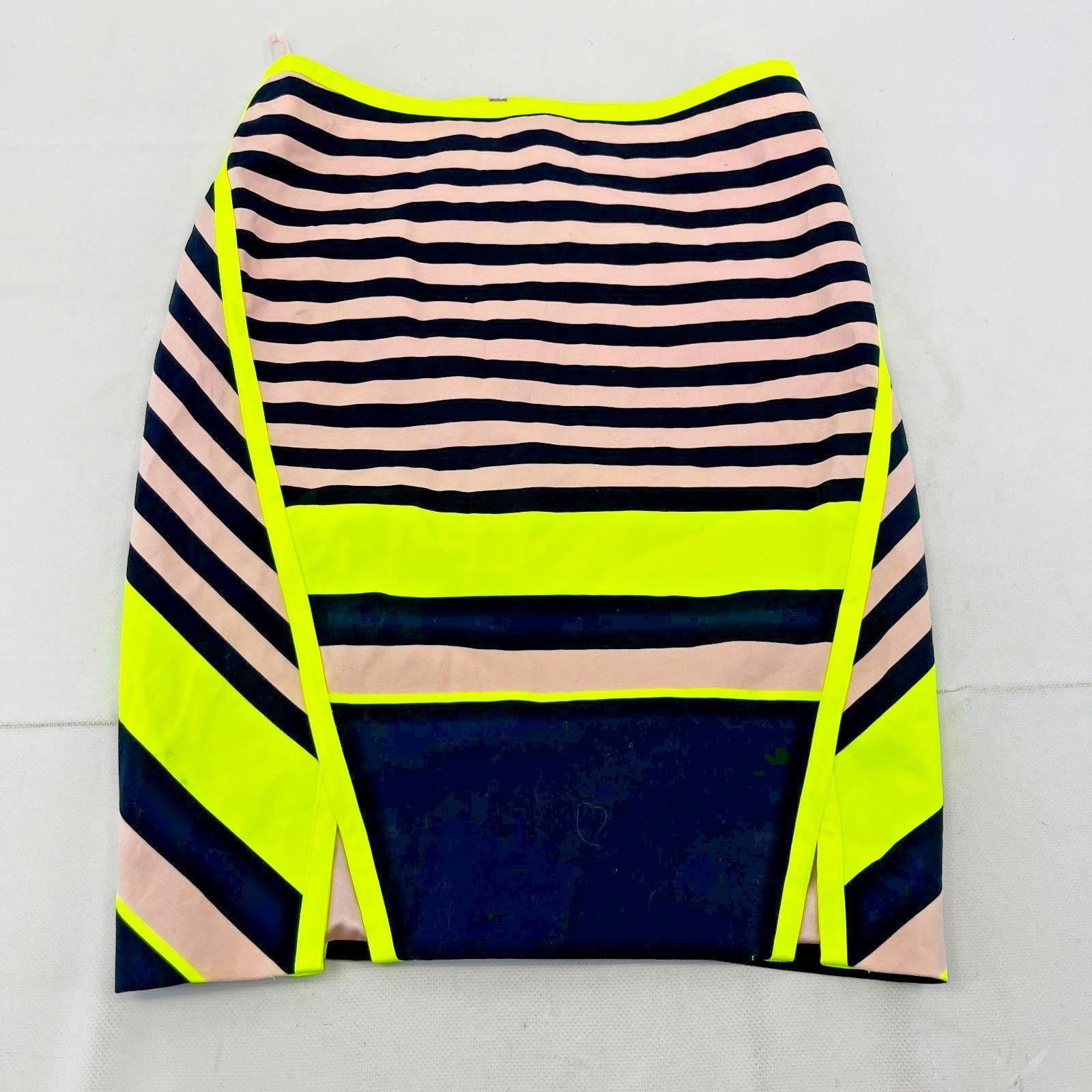 Ted Baker Women's Pencil Skirt UK 10 (Ted 2) Stretch Cotton Bright Geometric