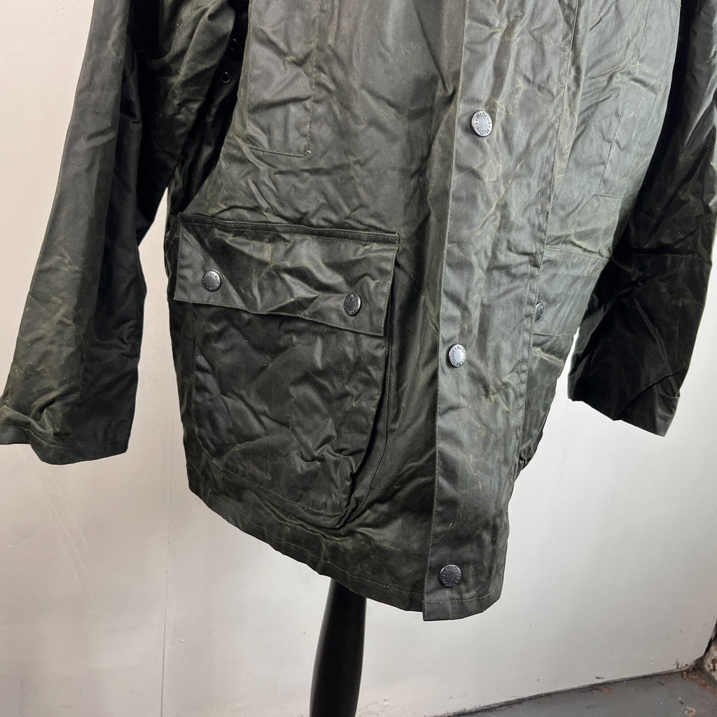 Mc Orvis Wax Jacket Mens size XL Green Waxed Coat Made in the UK