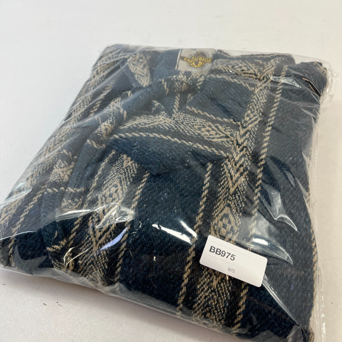 Genuine Earth Ragz Mexican Baja Hoodie Pullover Hippie Festival Blue Stripe XL