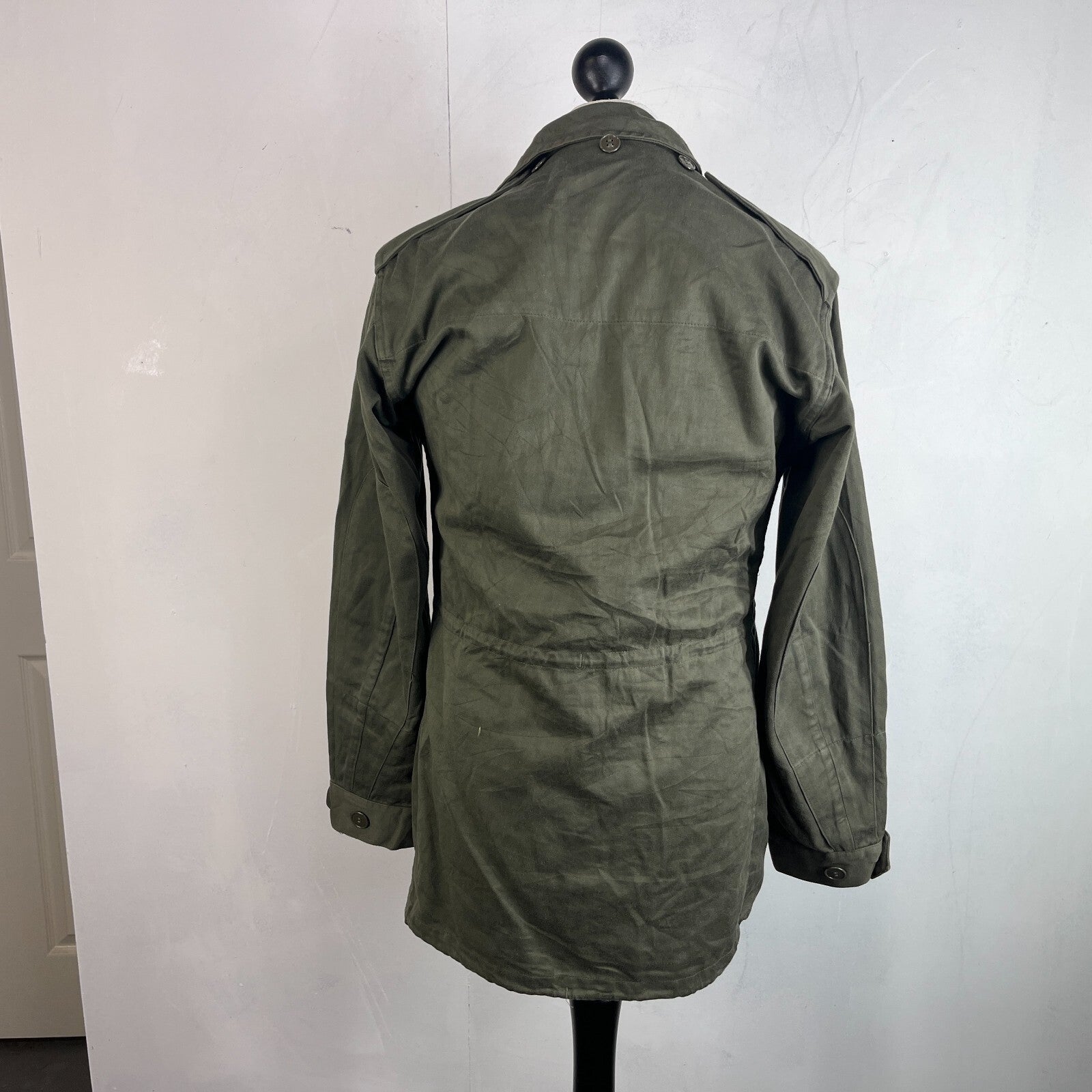 Vintage 1983 Socovet French Army Jacket Fatigue Smock Olive Green size 92C (M)