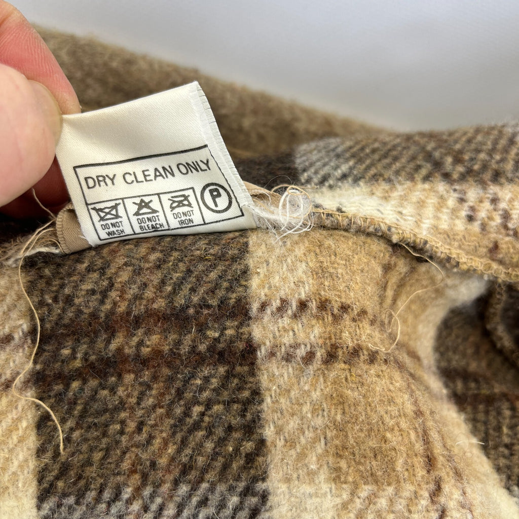 Vintage Women’s Camel Beige Hooded Duffle Coat with Tooth Toggles UK size 16