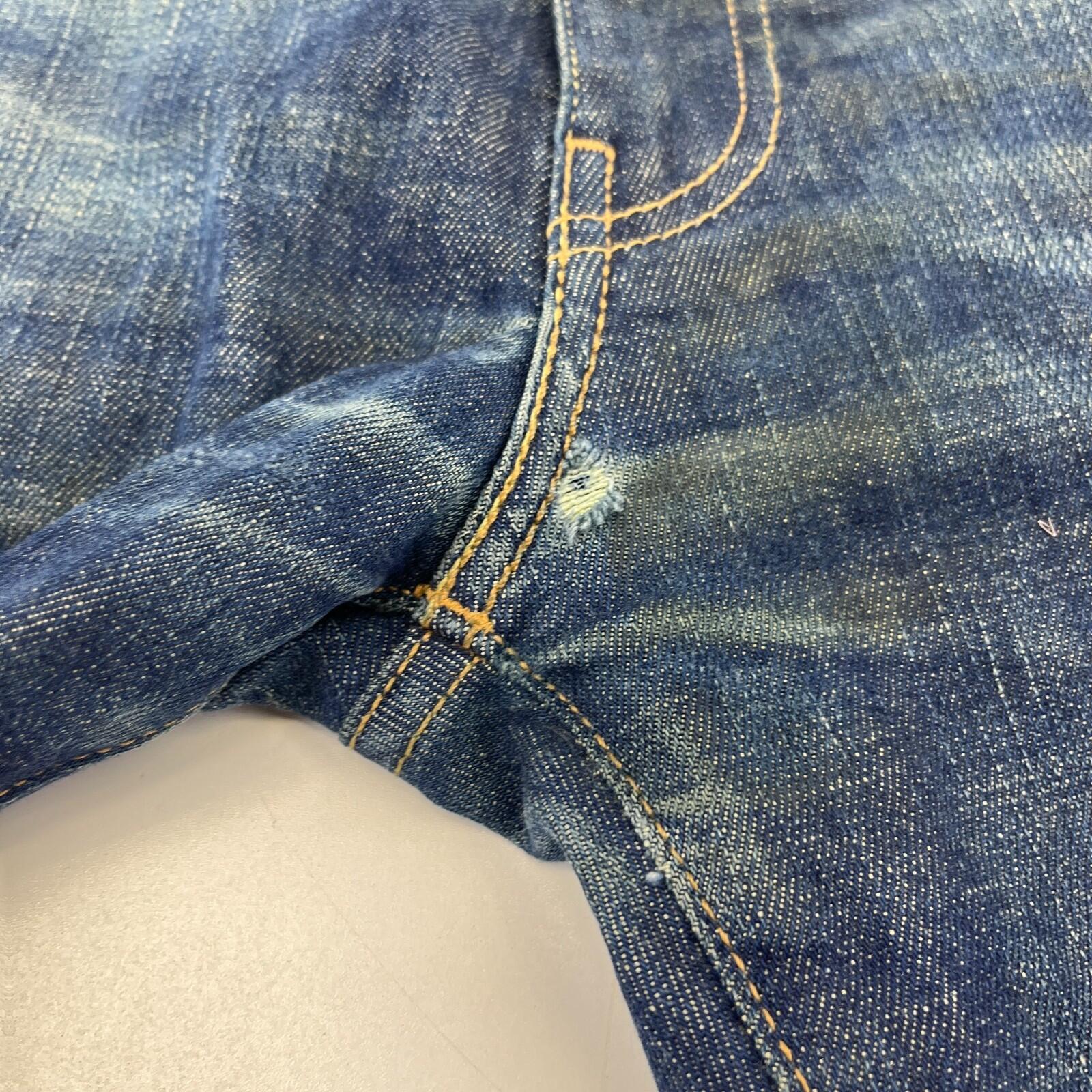 Levis 511 Distressed Slim Fit Jeans W32 L30 Blue Denim Straight Leg Mens Casual