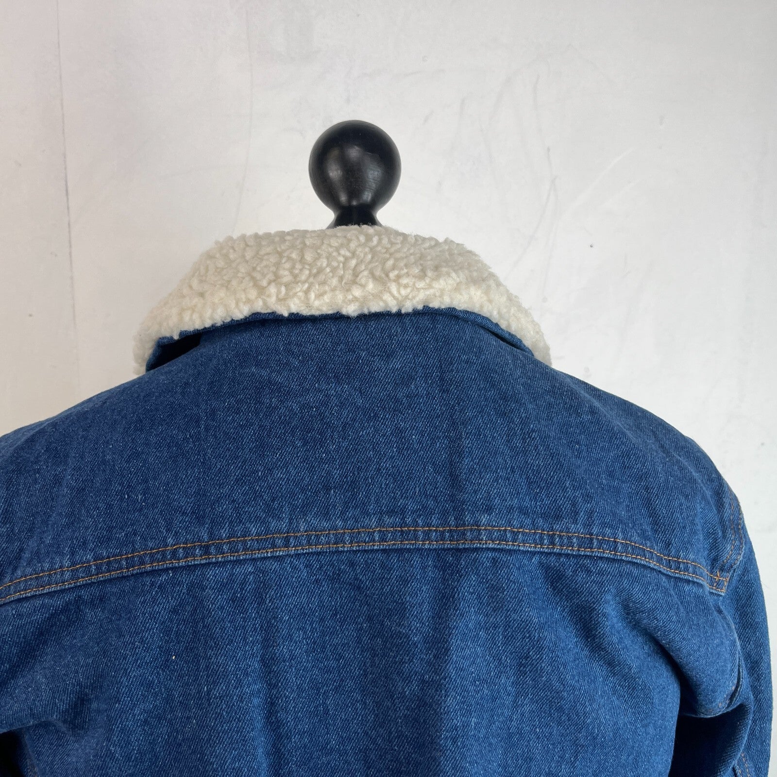 Blakely Mens Blue Denim Jacket Sherpa Fleece Lined Trucker size Medium