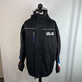 Men's British Superbikes Jacket Black Waterproof Coat with Stow Hood size 2XL