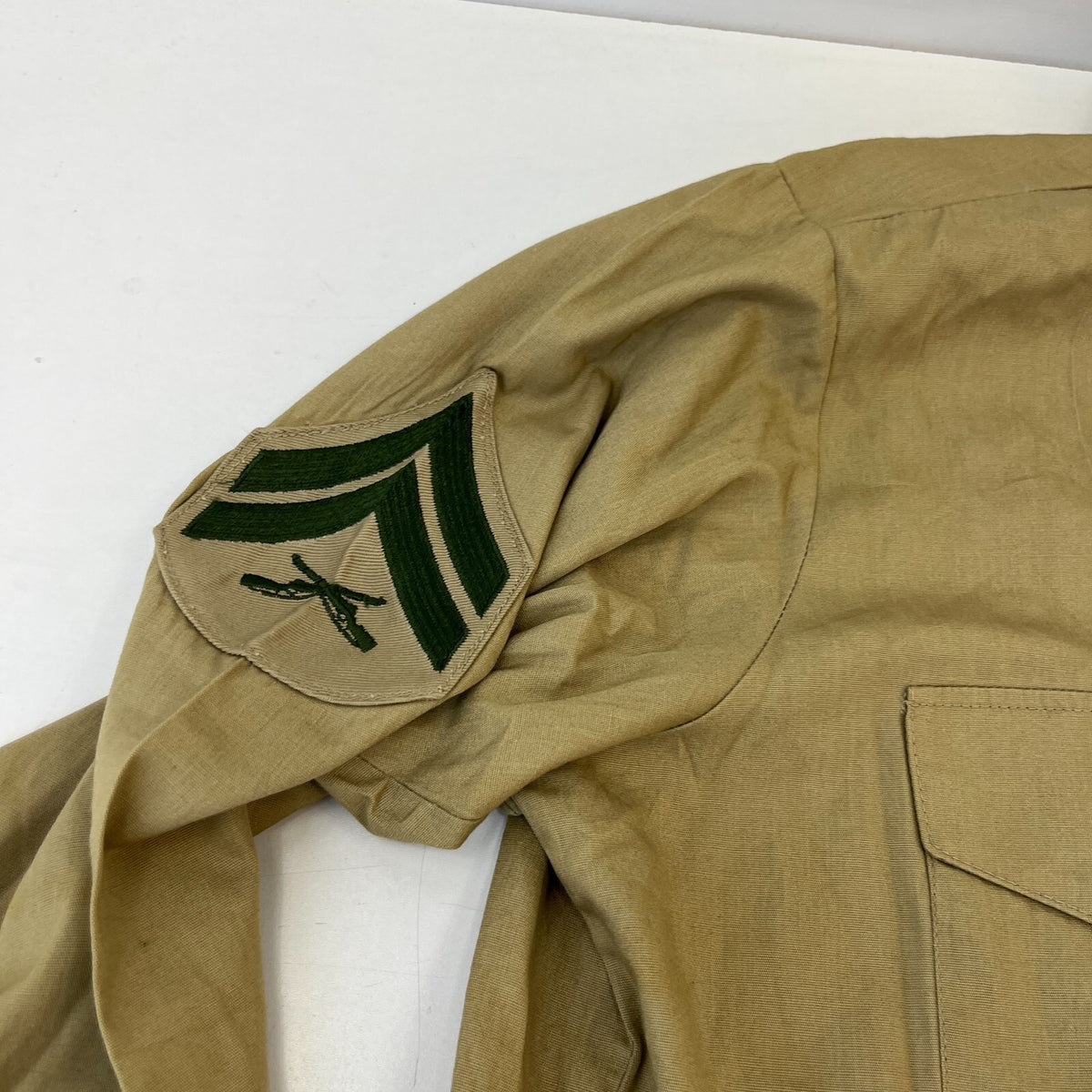 Vintage US Marines USMC Twill Workwear Shirt Long Sleeve Military size Large
