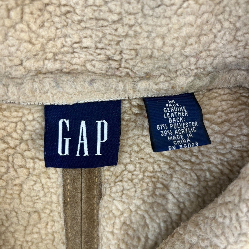Vintage GAP Suede Leather Jacket Fleece Lined Ladies size Medium