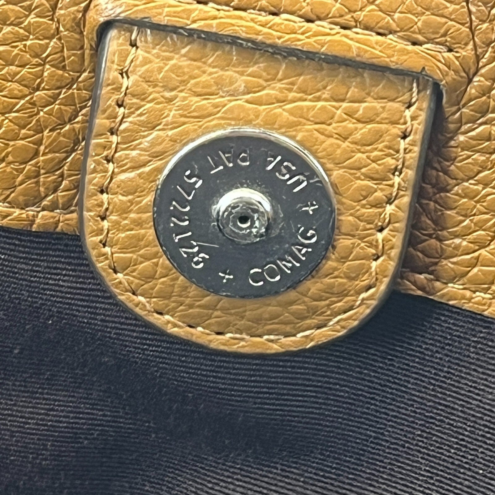 Coach Smith Tote Bag CM716 Tan Pebbled Leather Burgundy Logo Strap