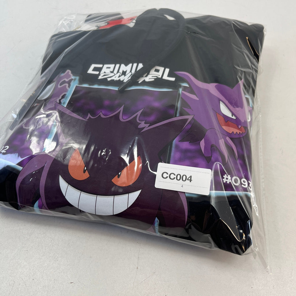 Criminal Damage Pokemon Hoodie Gastly Haunter Gengar Black size Small - New