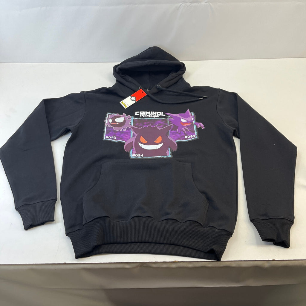 Criminal Damage Pokemon Hoodie Gastly Haunter Gengar Black size Small - New