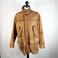 Lakeland Men’s Leather Jacket Long Distressed Look Tan Brown UK size 46