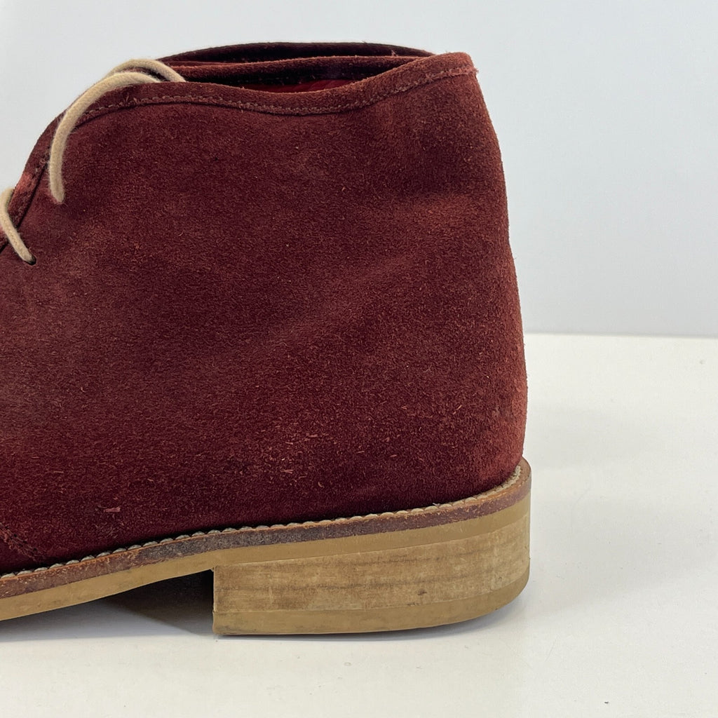 Samuel Windsor Burgundy Suede  Ankle Boots UK 9 Handmade Red Maroon Chelsea