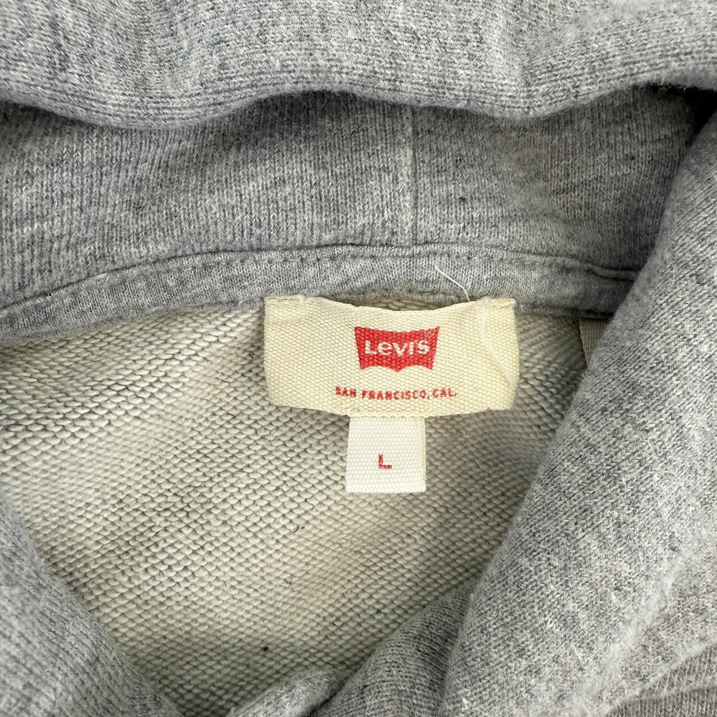 Vintage Levi's Strauss Co Women's Hoodie Grey Spell-Out Sweatshirt size Large