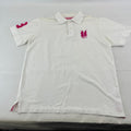 Polo Wear Men's White Polo Shirt Big Pony & Numbered Sleeve size XL Slim